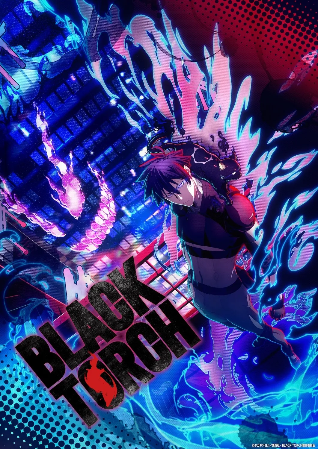  black-haired male character wearing dark clothing and a red scarf. He is in an action pose, with the text "Black Torch" prominently displayed on the cover.